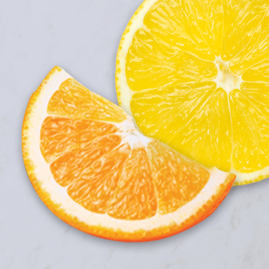 Citrus fruits on grey background