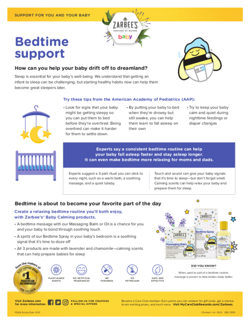 Zarbee’s baby bedtime support guide